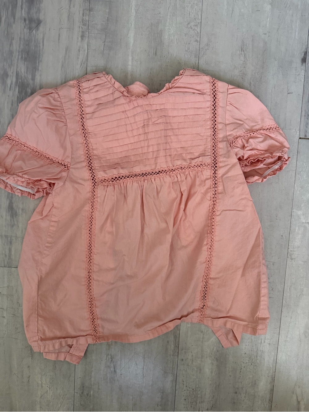 Mayoral Girls Coral Pink Pintuck Lace-Panel Blouse